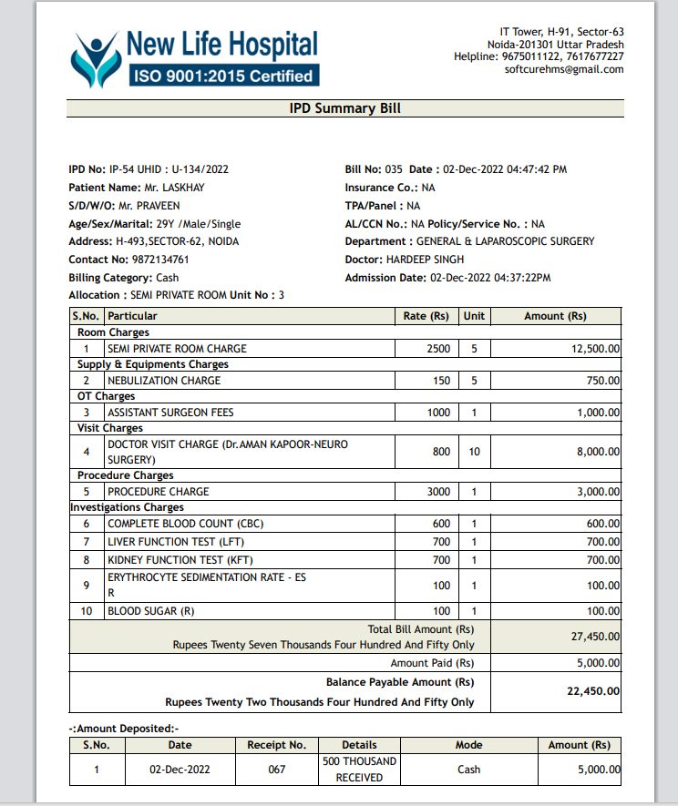 OPD IPD Billing Software